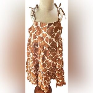 Rachel Zoe, Girls Brown and White Giraffe Print Dress, Size 10